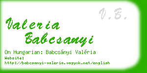 valeria babcsanyi business card