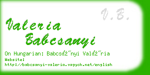 valeria babcsanyi business card